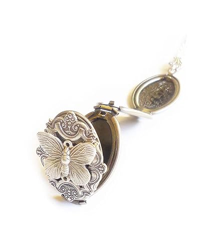 Locket with Picture Butterfly locket Custom 4 Photos Locket Memorial Gifts for Women customized picture Locket for family photo Birthday Gift