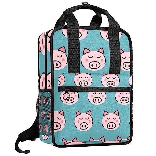 Sac à dos garçon cochon bleu multicolore pour grandir joyeux