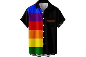Men's Rainbow Pride Button Down Shirt