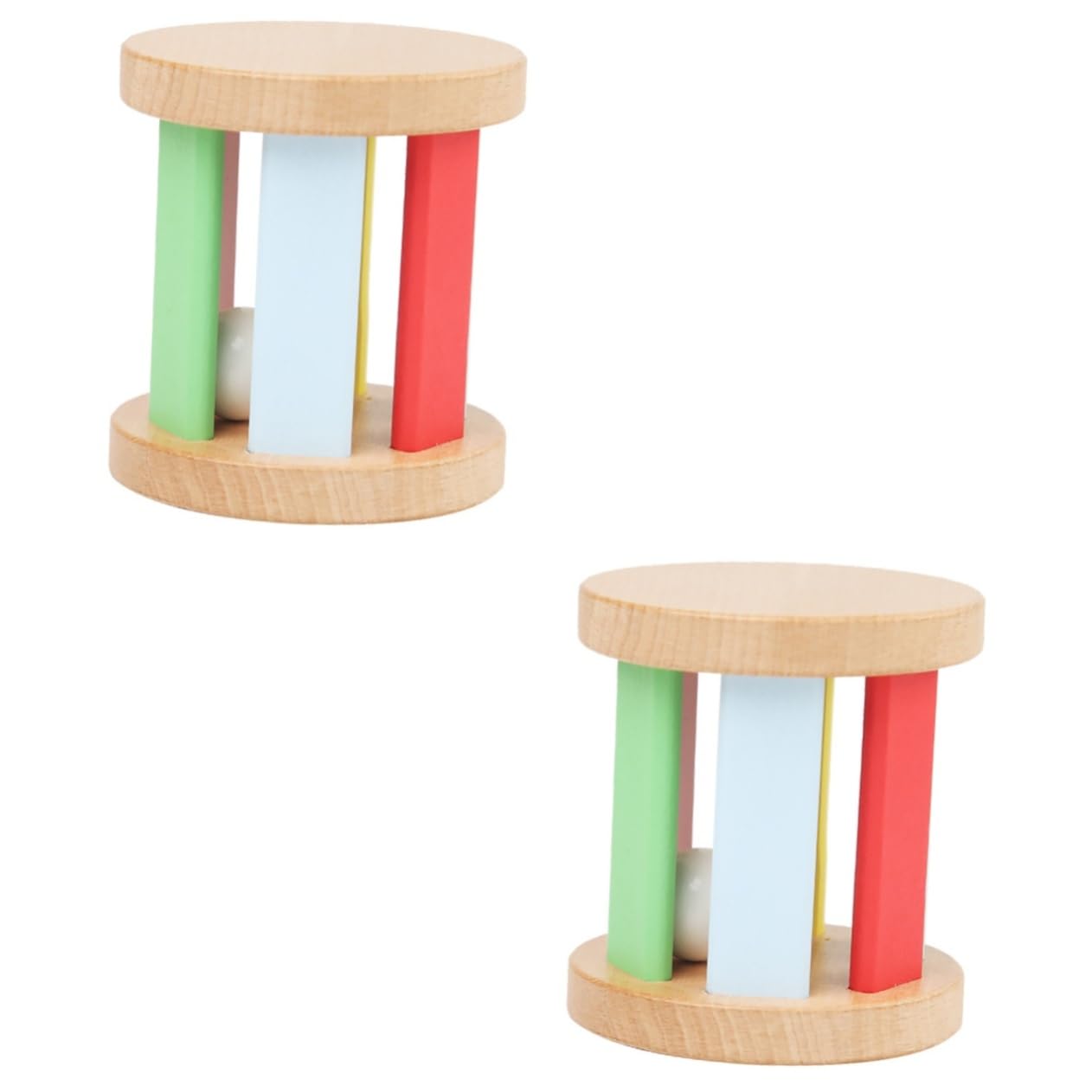 BESPORTBLE Wooden Rattle Sensory Shaker for Newborns and Early Education Plaything to Enhance Grasping Skills and Color Recognition Montessori Instrument