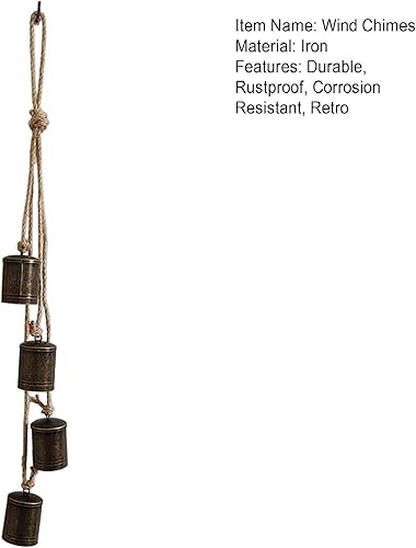 Miniatura 7 de Walbest Campanas de Navidad, 4 campanas de vaca decorativas de inspiración tibetana de metal, campanas colgantes de Navidad de metal, decoración