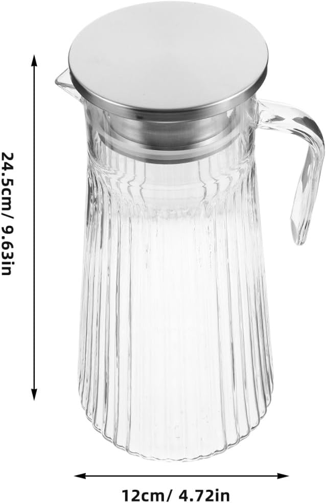 SHINEOFI Acrylic Pitcher (50 Oz) Clear Plastic Water Pitcher with Lid Fridge Jug Shatter Proof Juice Containers for Water Milk Sangria Lemonade Cold Hot Drinks