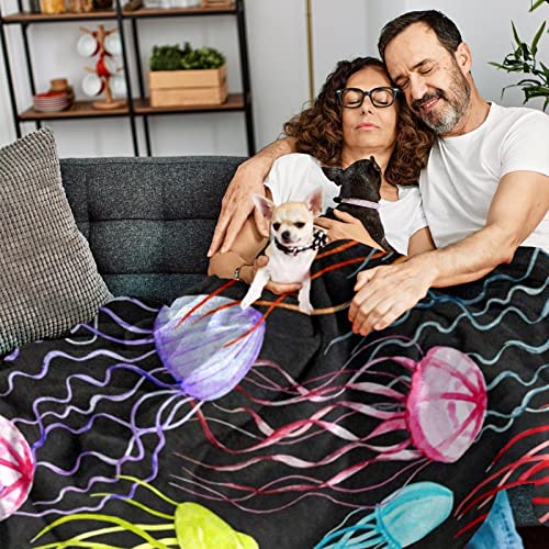 Couvre-lit méduse multicolore et couverture de lit moelleuse pour fille et garçon