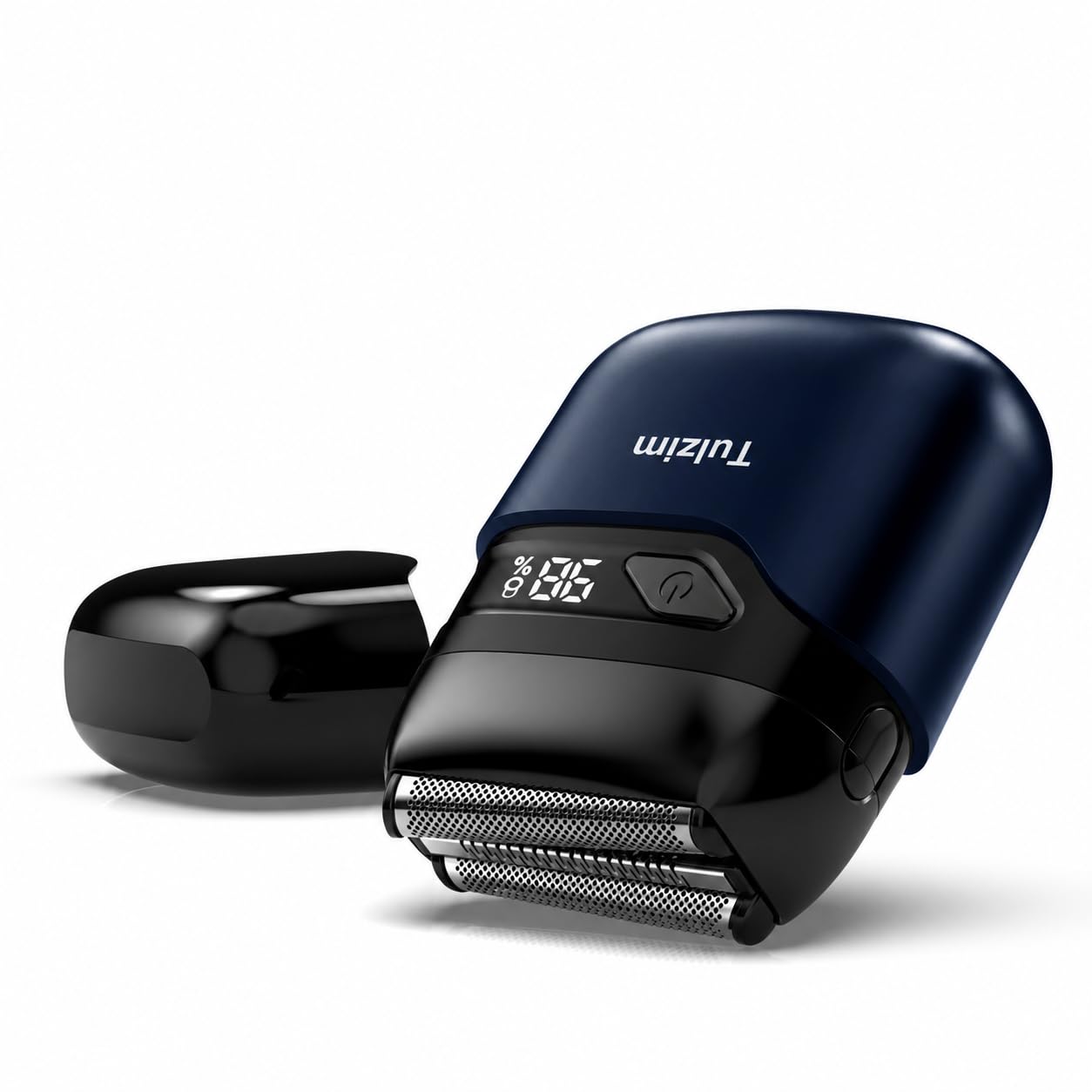 Tulzim Electric Foil Shaver for Men: Mini Electric Razor for Face - IPX7 Waterproof Cordless Razor with LED Display - 3 Floating Blade USB-C Fast Rechargeable for Travel &amp; Home - Light Black