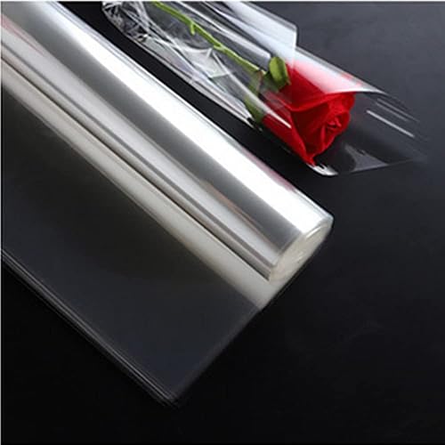 NatureMan 50 hojas de papel de regalo de flores de celofán transparente, impermeable, para cestas de regalo de flores (transparente)