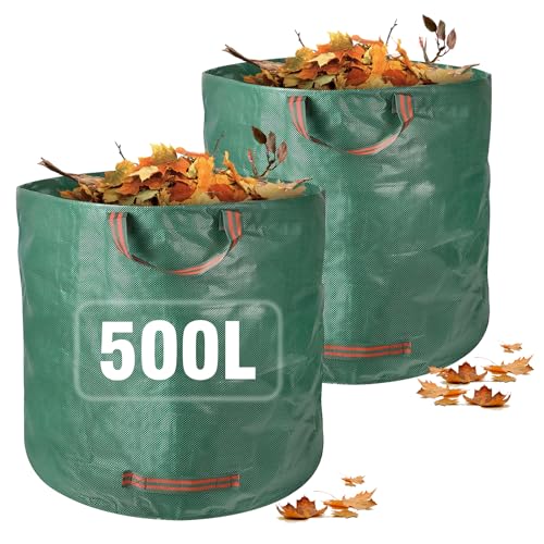 Garden Waste Bags Heavy Duty, 500l Large Garden Sacks with Handles