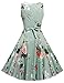 ARANEE Women's 1950s Sleeveless Swing Vintage Party Dresses Multi Colored, Medium, Light Green