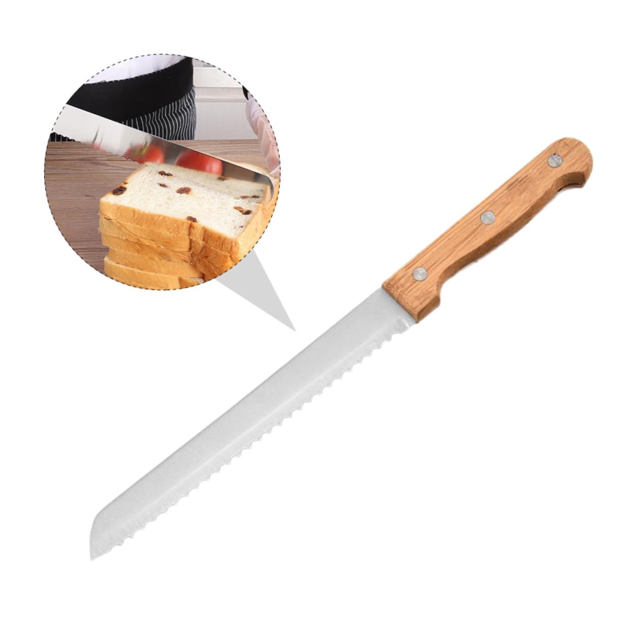 Wakauto Stainless Steel Cake Knife Baking Tool Bread Slicer Cake Slicer Easy to Use