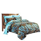 THE WOODS Premium Microfiber CAMO Sheet Set (Blue, Twin)
