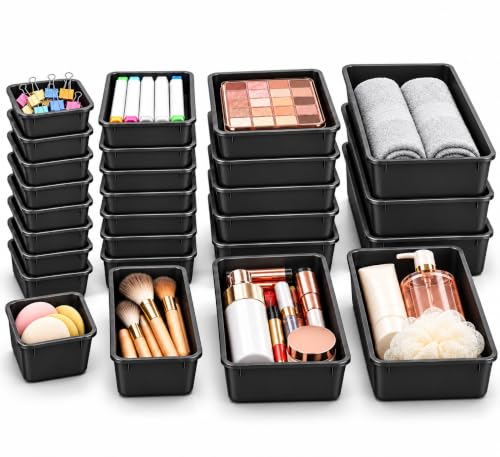 KEMETHY 25 Pack Drawer Organizer Bins...