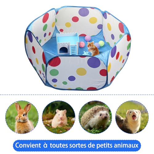 LBJFYHJN Kleintiere Laufstall, Pop-Up Faltbares Kleintierkäfigzelt, für den Außenbereich, Käfig Zelt Übungszaun mit Klappfunktion, geeignet für Kleintiere wie Kaninchen, Hamster, Meerschweinchen, Igel