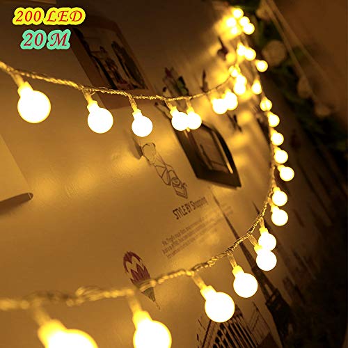 Innoo Tech Catena Luminosa con Spine Femmine e Maschi 24M 200 Led Luci Stringa Led Luci Decorative Bianco Caldo Luci Natalizie Per Natale, Anno Nuovo, Matrimonio, Bar, Caffè, Piscina, Casa