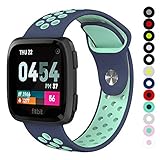 Compatible for Fitbit Versa | Soft Silicone Replacement Sport Band for New Fitbit Versa Smart Watch (Blue/Teal, Small)