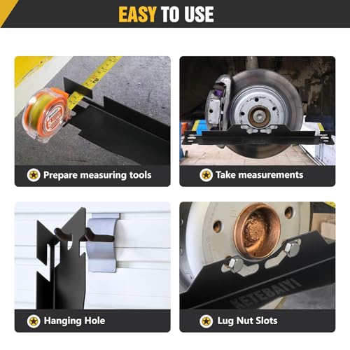 Image of Wheel Alignment Tool, Toe Alignment Tool Plates, Including Tape Measure and Gloves, for Quick and Accurate Measurement of DIY Car Front-end Adjustments (Black)
