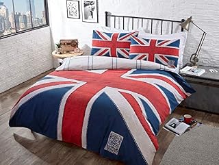 CnA Stores - Denim Blue Double Union Jack England Duvet Cover Reversible Bedding Set With Pillowcases