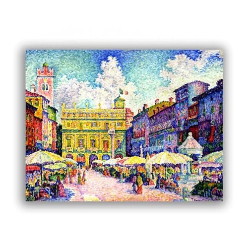 Affiche pointillisme FITSEN reproduction de tableau sur toile haut de gamme encadré