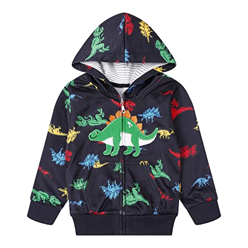 Image of Toddler Zip Up Hoodie Sweatshirt Fall Clothes Boys Jacket With Hood 2-7 Years