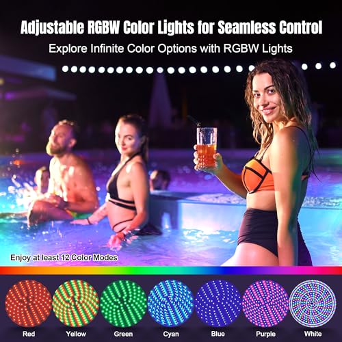 Pool Lights for Inground Pool, Led Pool Light Bulb, 120V 50W RGBW Color Changing Underwater Pool Light with Remote Control, E26 Replacement for Pentair Hayward Fixture, 650W Equivalent