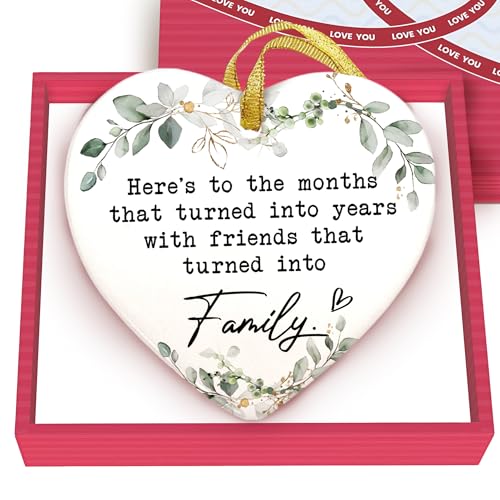 GOSSBY Friendship Ornament for Women for Friend - Friends That Turned into Family - Heart-Shaped...