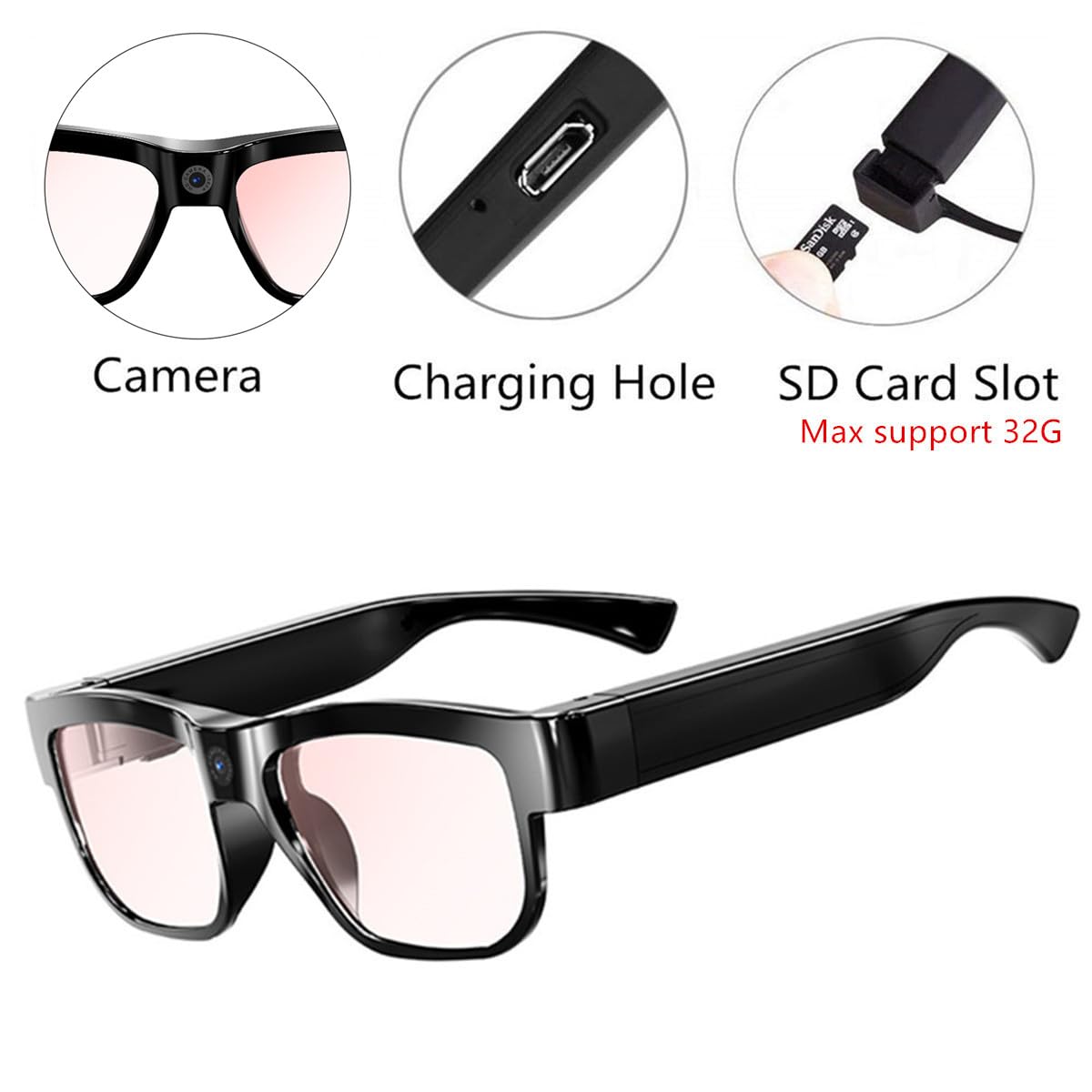 Amazon | Yenwot カメラメガネ スマートグラス カメラ付き アウトドア