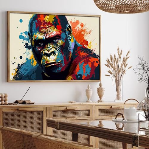 Art abstrait de gorille pour sublimer un mur vide avec un grand tableau