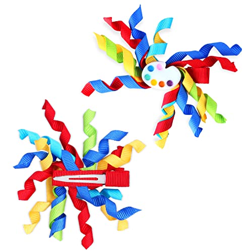 Keymall Kids Artist Costume Accessories Set Painter Dress-Up With Beret Hat Tie Dye Apron For Halloween Career Day Costume (Set N) #TOP3