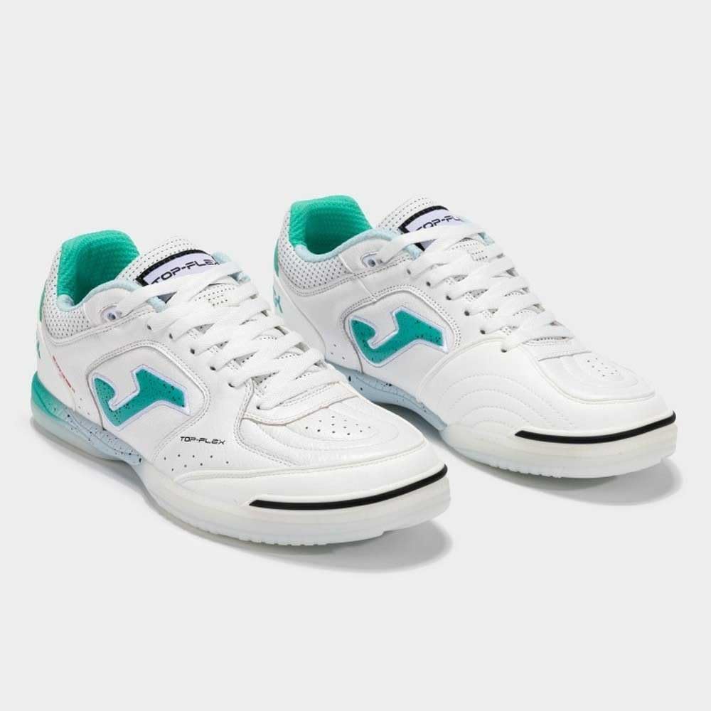 Joma Zapatillas Futsal, 35-47, Durabilidad y Agarre Superior para Juego Interior - Blanco Turquesa