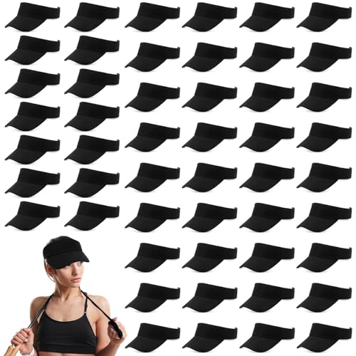 Image of Silkfly 50 Pack Sun Visor Caps Adjustable Sports Athletic Cap UV Protection Sun Visor Hat Men Women Tennis