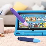 AWINNER Kid-Friendly Stylus Pens for Touch Screens, 2 Pack Purple Blue Universal Capacitive Stylus Compatible with Kindle iPad iPhone Tablet Smartphone Laptop