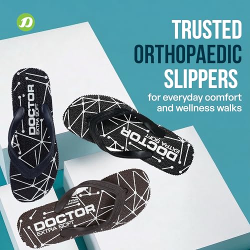 Image of DOCTOR EXTRA SOFT Men's Hawaii Slipper- Orthopaedic and Diabetic Comfort Ortho Care, Bathroom Rubber Flip-Flops and House Slipper for Gent's and boy's