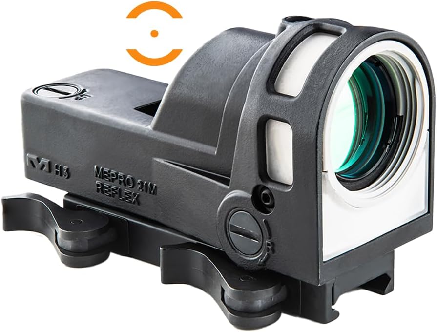 Meprolight M21 Day and Night Reflex Sight, Self-Powered Dot Sight with Tritium, Fiber Optics, No Batteries Required, Made in Israel