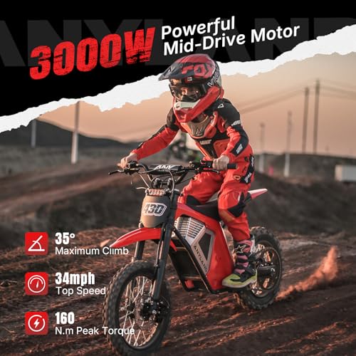 Anyland Rev Pro Ebike with Moxin Controller, 3000W Auto Wheelie Ebike, Safety Wheelie-Assistant Electric Dirt Bike for Adults, Mountain Off-Road Ebike — view 2