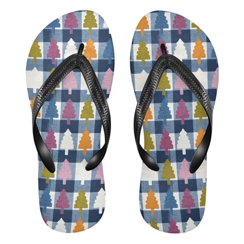 Flip Flop Sandals Cartoon Trees Print for Women Men Beach Outdoor XS