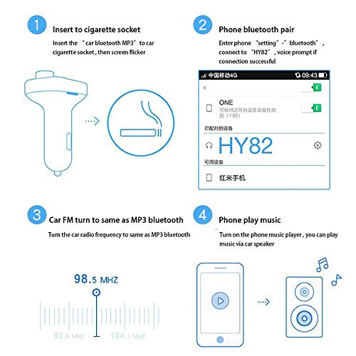 Image of BKN X8 Hands-Free Wireless Bluetooth FM Transmitter 2.1 A Dual USB Port which Supports TF Card and U Disk Car Charger and Mp3 Music Stereo Adapter Compatible with Android and iOS (Black)