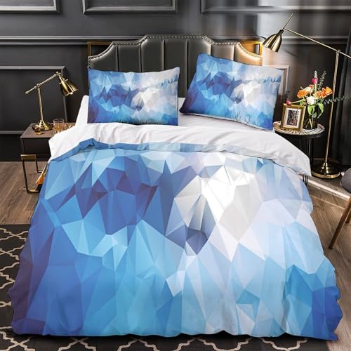 Parure de lit 3D imprimée en microfibre douce avec housse de couette géométrique - 2