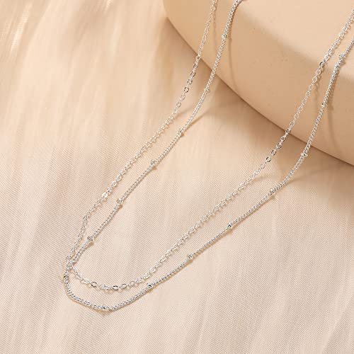 Chesky CK-02-SATELLITE+THIN CHAIN SL Sterling Silver Layered Choker Necklaces thumb #3