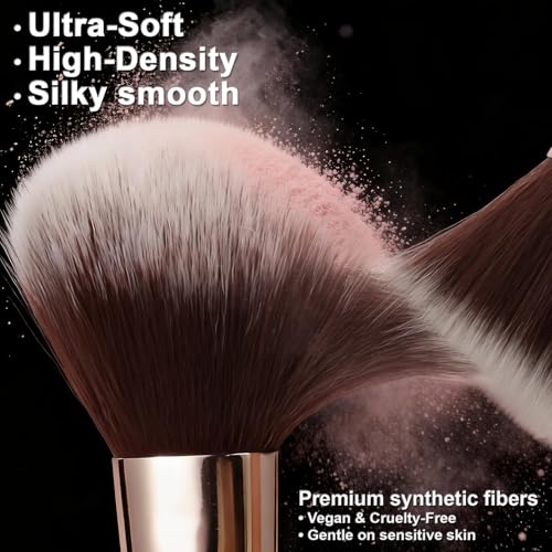 Save 50% on HEDIVIA Black Makeup Brushes Set - 14 Pcs Professional - Image 4