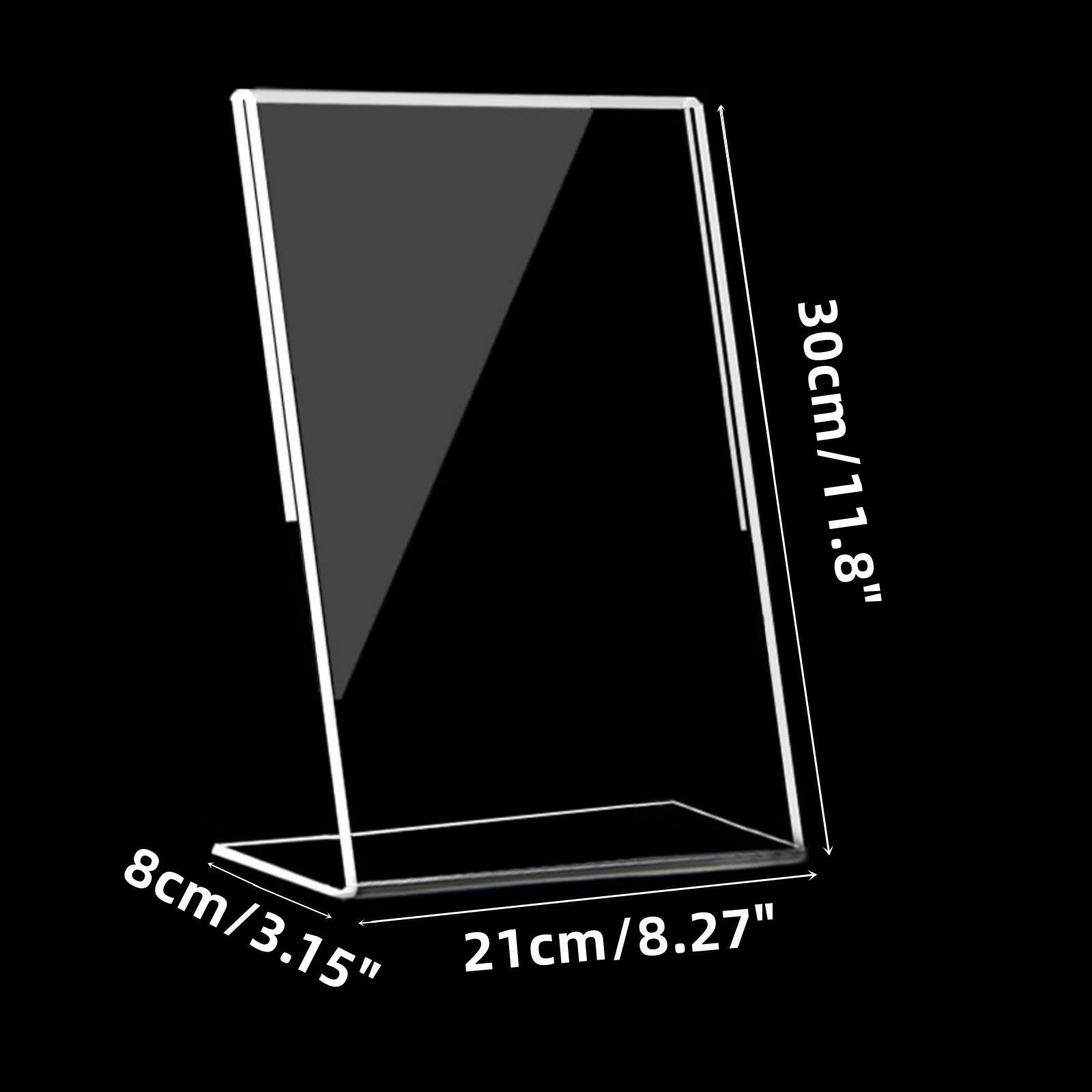 Ourui A4 L-Aufsteller/Ständer, 3 Stück Acryl Tischaufsteller für Cafés, Restaurants, Ausstellungen, Büros, Werbeaktionen