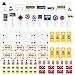 Toyvian 1Set Play Traffic Signs, Street Road Signs Playset Perfect for Car & Train Set for Kids, Kids Road Signs Toy Traffic Cones Mini Roadblocks Toyset Educational Toys