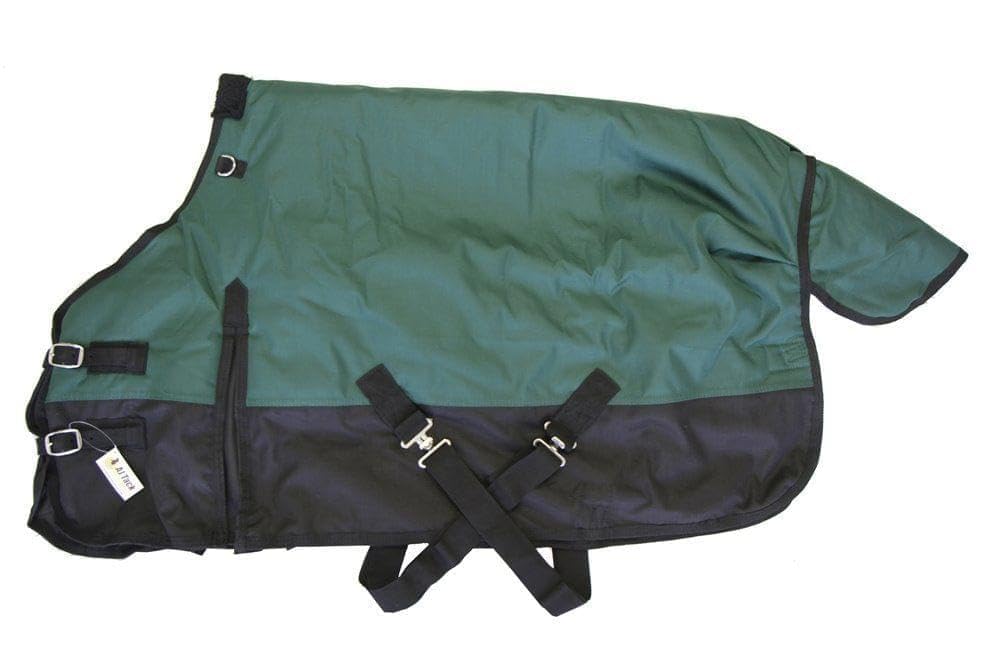 AJ Tack 1200D Waterproof Winter Pony Blanket - 300g Heavyweight Turnout with Fleece Collar, Shoulder Gussets & Tail Flap - Turquoise 50