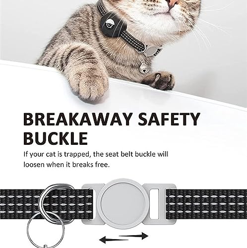 Collier chat AirTag silicone rouge réfléchissant résistant à l'eau