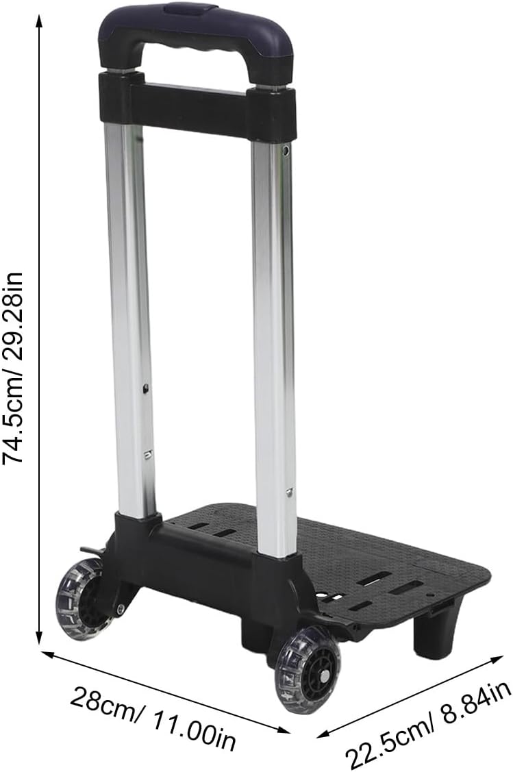 SOIMISS Kids School Bag Dolly: Adjustable Telescopic Handle and Wheels for Children Backpack - Backpack Carrier Cart - Foldable Luggage Cart Dolly Platform