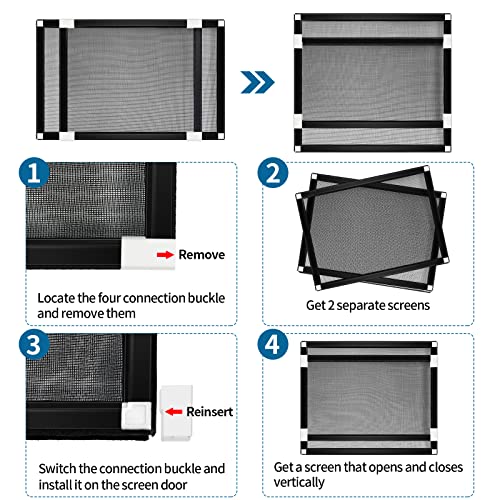 Yoochee Expandable Window Screen, Adjustable Window Screen, Replacement Window Screens With Frame, Durable Replacement Screen Mesh For Window (15" H X 21" - 40" W, Black, Pack Of 2) #TOP3