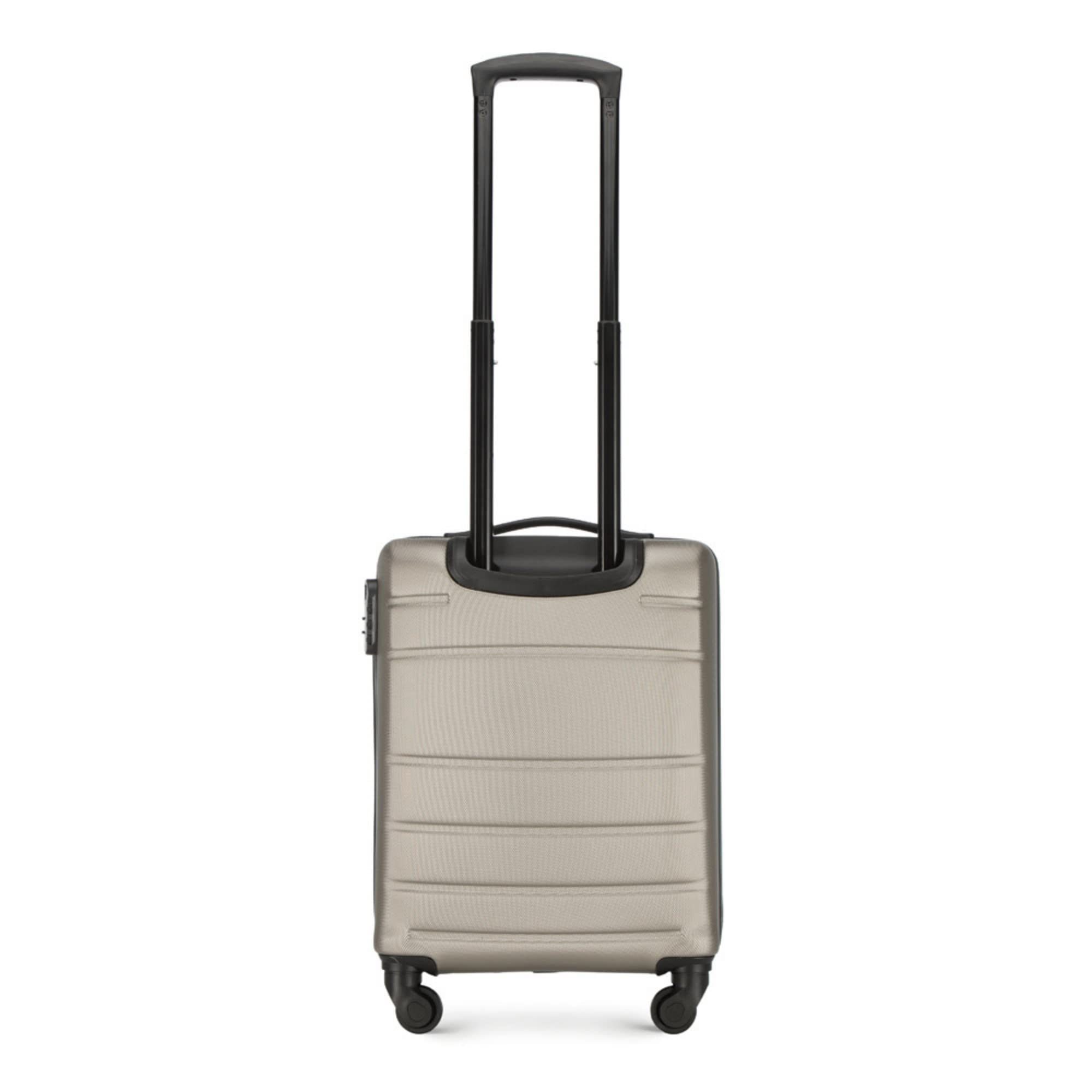 WITTCHEN Valigia da viaggio Bagaglio a mano Valigia da cabina Valigia rigida in ABS con 4 ruote girevoli Serratura a combinazione Maniglia telescopica Globe Line Taglia S Champagne