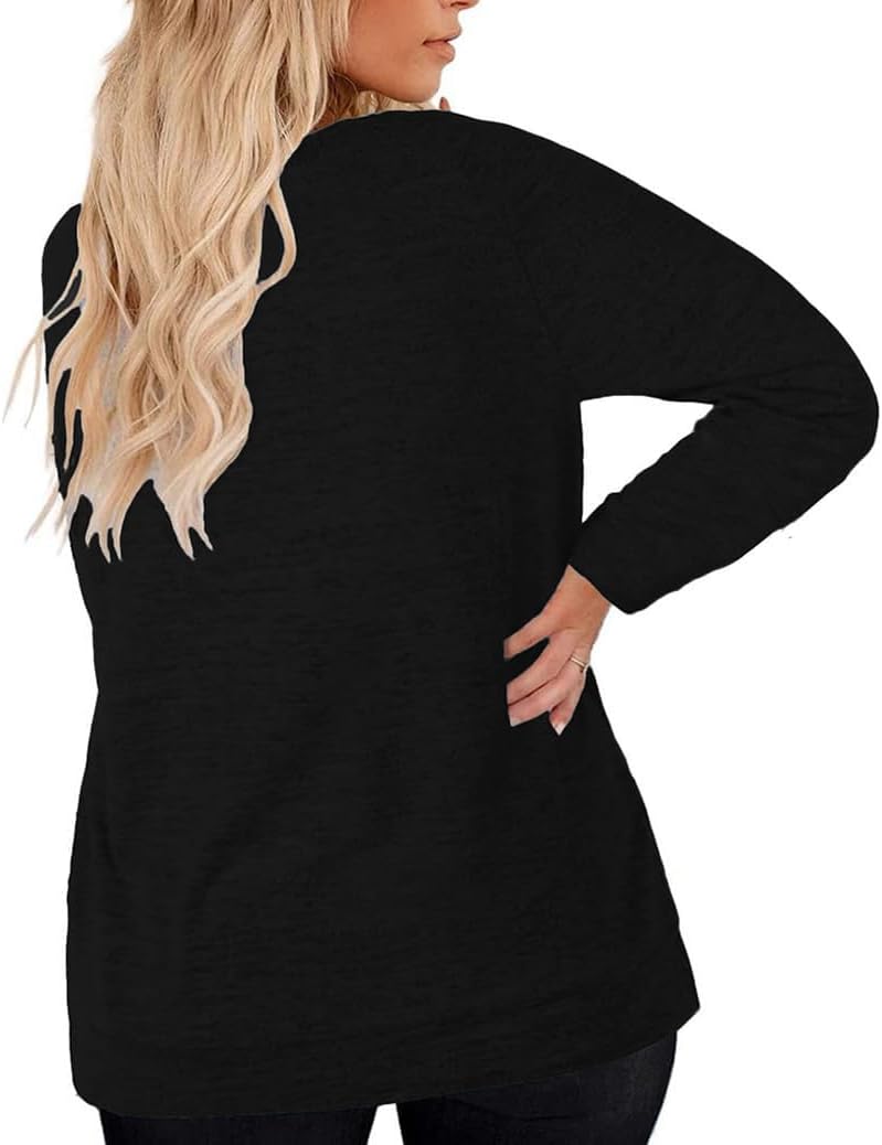 Plus Size Christmas Shirt Women Merry and Bright Christmas T Shirt Xmas Holiday Long Sleeve Fall Tops 2X-5X - Image 5