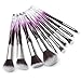 Kingtree Makeup Brushes Set, 10pcs Crystal Handle Professional Makeup Brushes Kabuki Powder Foundation Blush Concealer Eye Shadow Eyebrow Brush for Girls Ideal Beauty Tool for Women