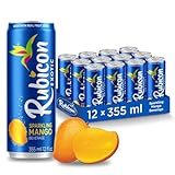 Rubicon Sparkling Mango Beverage | Pack of 12, 12 Fl Oz Cans | Fruit Flavor Carbonated Drink | 90 Calories per Can | Made with Real Fruit Juice | Allergen-Free | Vegan & Vegetarian Friendly | No Artificial Sweeteners