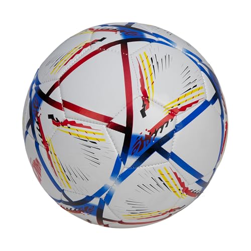 Image of WHACKK Hagi HTCL Football Navy Red Size 5 Soccerball Hand Stitched for Practice & Training - Original PVC Waterproof. 3 Layered Ideal Sports Ball for All Ages on Ground, Grass and Turf