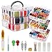 Price comparison product image Handi Stitch Embroidery Floss Set - (187 Pack) - Cross Stitch Tool Kit with 3 Tier Transparent Storage Box - 150 Colour Skeins - Threads on Paper Bobbins for Friendship Bracelets & Crafts