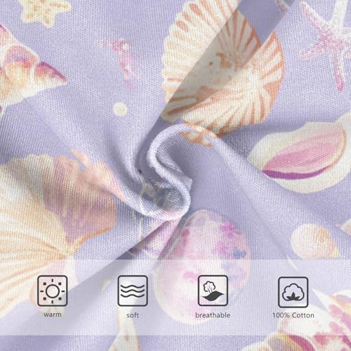 KLL Seashells Different Shapes and Starfish Lilac Toddler Boy Comfort Training Underwear Cute Undies3